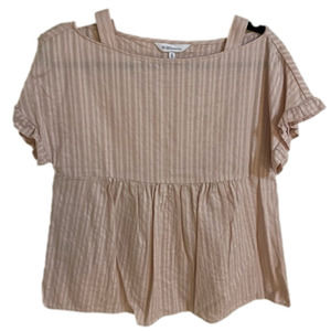 𝅺BCBGENERATION  off shoulder top, ruffled sleeves, strips